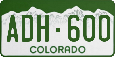 CO license plate ADH600