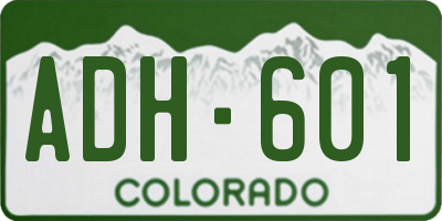 CO license plate ADH601