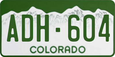 CO license plate ADH604
