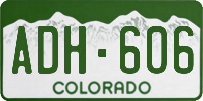 CO license plate ADH606