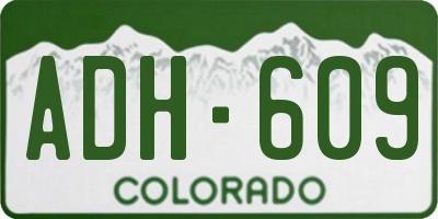 CO license plate ADH609