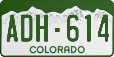 CO license plate ADH614