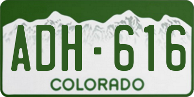 CO license plate ADH616