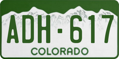 CO license plate ADH617