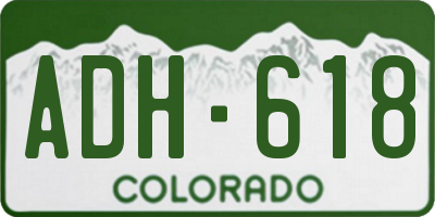 CO license plate ADH618