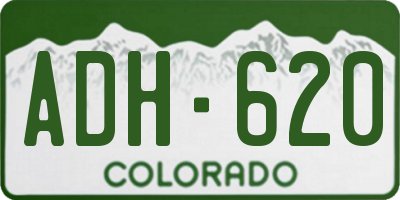 CO license plate ADH620