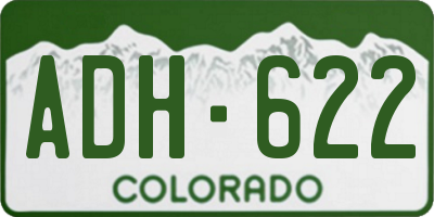 CO license plate ADH622