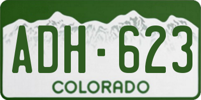 CO license plate ADH623