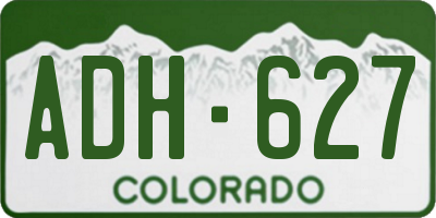 CO license plate ADH627