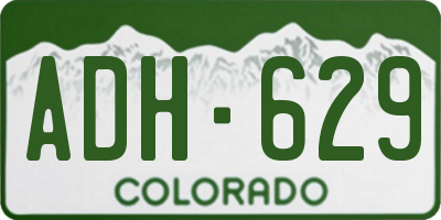 CO license plate ADH629