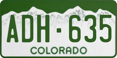 CO license plate ADH635