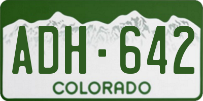 CO license plate ADH642