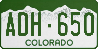 CO license plate ADH650