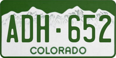 CO license plate ADH652