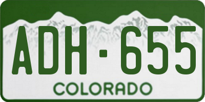 CO license plate ADH655