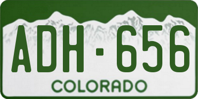 CO license plate ADH656
