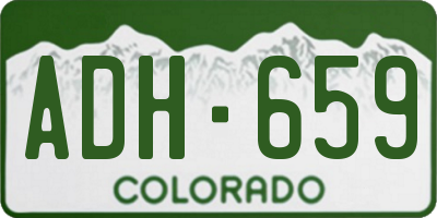 CO license plate ADH659