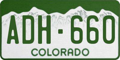 CO license plate ADH660