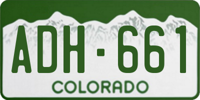 CO license plate ADH661