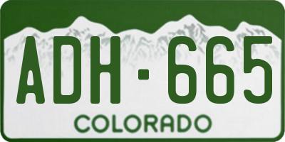 CO license plate ADH665