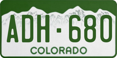 CO license plate ADH680