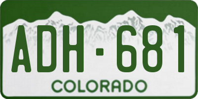 CO license plate ADH681