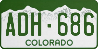 CO license plate ADH686