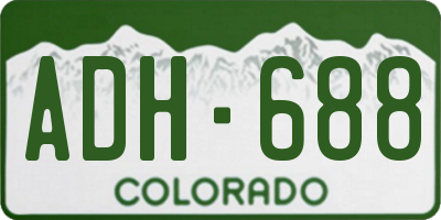 CO license plate ADH688