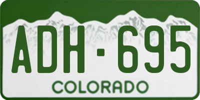 CO license plate ADH695