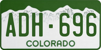 CO license plate ADH696