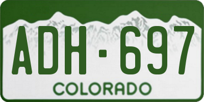 CO license plate ADH697