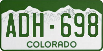 CO license plate ADH698