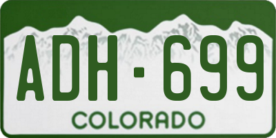 CO license plate ADH699