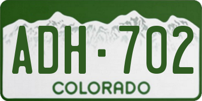 CO license plate ADH702
