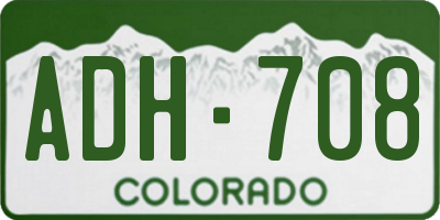 CO license plate ADH708