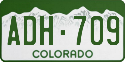 CO license plate ADH709