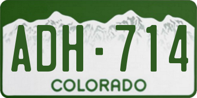 CO license plate ADH714