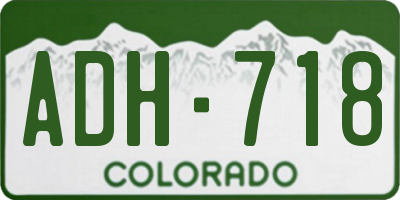 CO license plate ADH718