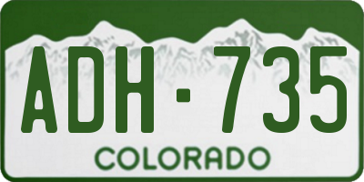 CO license plate ADH735