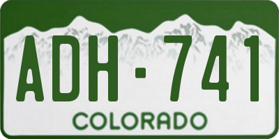 CO license plate ADH741