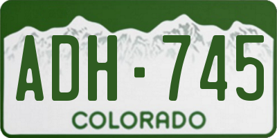 CO license plate ADH745