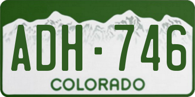 CO license plate ADH746
