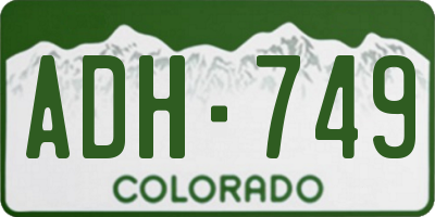 CO license plate ADH749