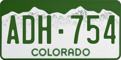 CO license plate ADH754