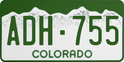 CO license plate ADH755