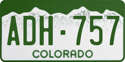 CO license plate ADH757