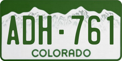CO license plate ADH761