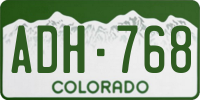 CO license plate ADH768