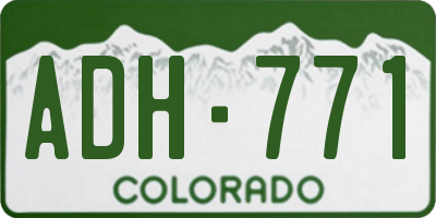 CO license plate ADH771