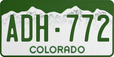 CO license plate ADH772